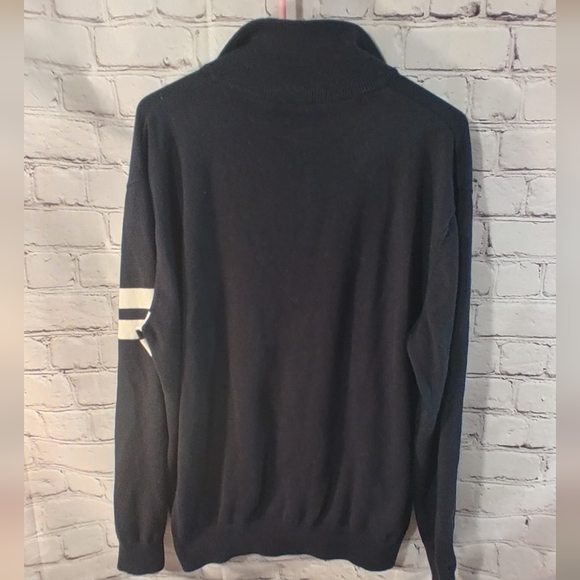 Lacoste L!VE Mens Black White Stripe Pullover Sweater 7 - Picture 3 of 16